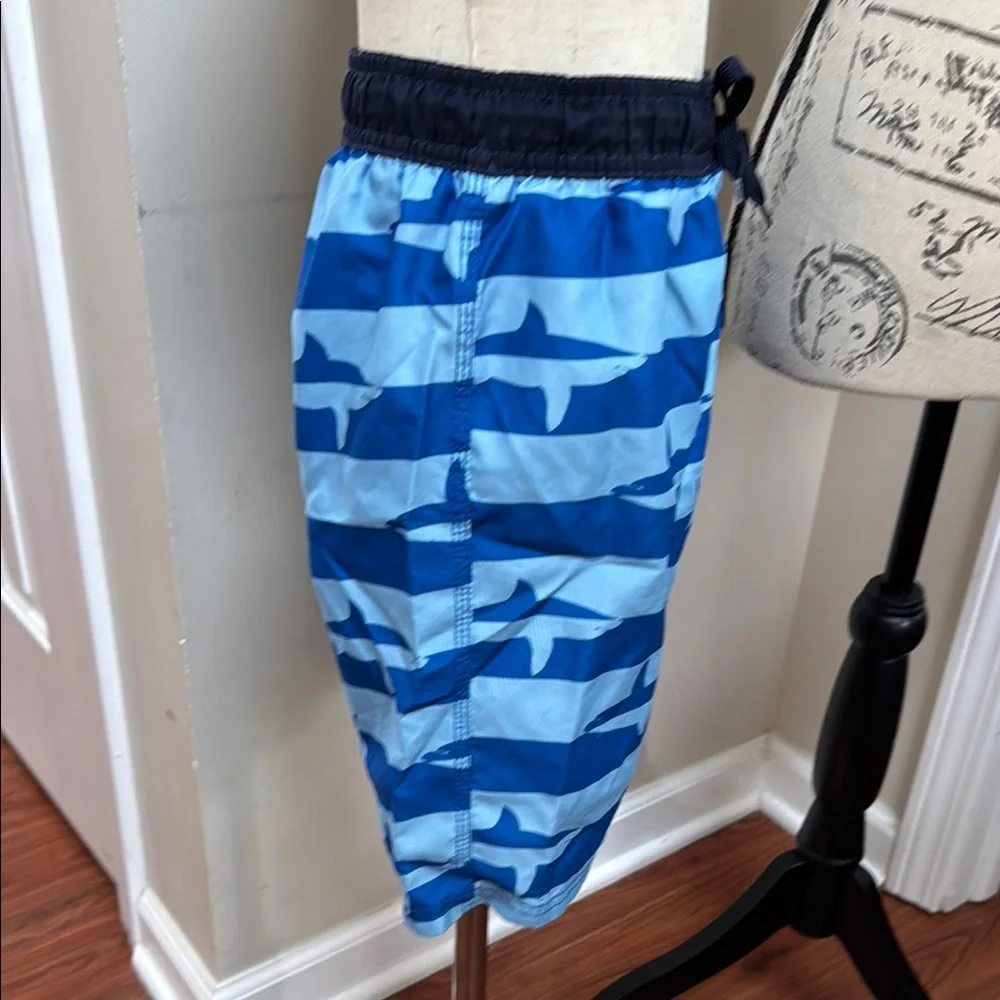 🦈 Gymboree Blue Shark Pattern Swim Trunks 🩳 Pool Ocean Vacation Cruise Resort